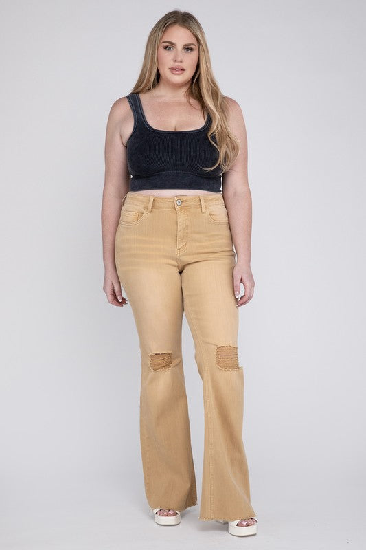 Plus Size High Rise Flare Jeans, Vervet by Flying Monkey