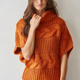By Together - Knit Sweater Cable Knit Turtle Neck Sleeveless Top
