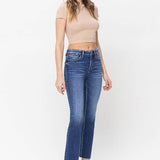 Vervet by Flying Monkey - Plus Size High Rise Cropped Slim Straight Jeans