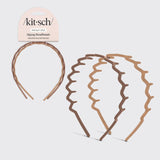 KITSCH - Recycled Plastic Zig Zag Headband 2pc - Neutral