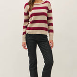 Be Cool - ANGORA BLEND RELAXED FIT WIDE STRIPED SWEATER