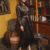Current Air - Leopard Print Belted Shirt Dress