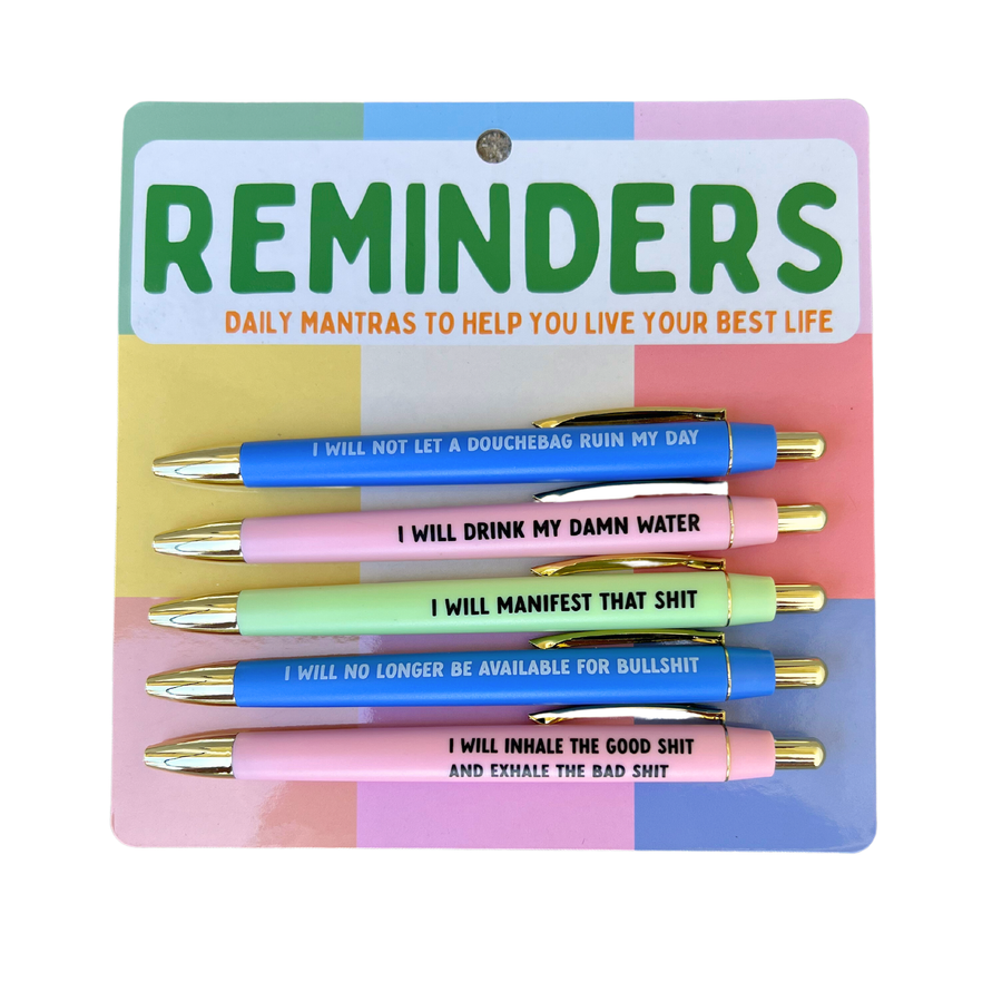 FUN CLUB - Reminders Pen Set (funny stocking stuffer