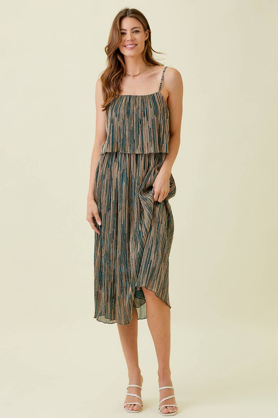 Mystree - Pleated Glitter Cami Dress