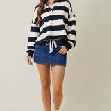 LE LIS -  Rugby Polo Top in Stripe