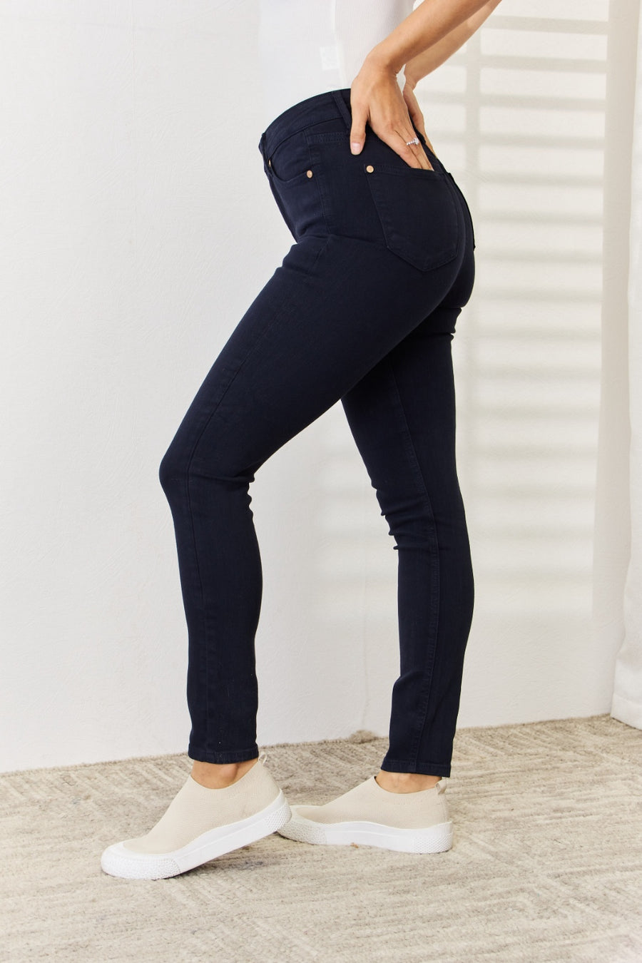 Judy Blue Garment Dyed Tummy Control Skinny Jeans (Plus size only)