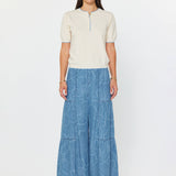 Current Air - Contrast Edge Short Sleeve Sweater