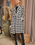 Textured Knit Tweed Double Button Coat Jacket, Davi & Dani