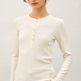 Be Cool - Modal Classic Ribbed Longsleeve Henley Basic Top