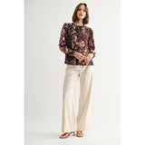 FUN2FUN - FLOWER PRINT BOHO BLOUSE