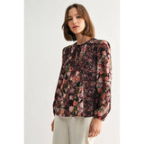 FUN2FUN - FLOWER PRINT BOHO BLOUSE