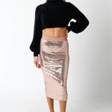 Olivaceous - Vicky Sequin Midi Skirt