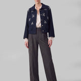 Current Air - Floral beaded Sweater Jacket