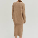 Crescent  - Mave Brushed Ribbed Sweater Dress Two-piece Set