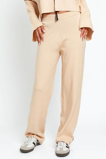 LE LIS COLLECTION Contrast Trim High Waist Wide Leg Sweater Pants (online only)