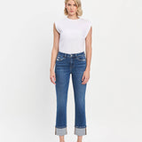 Vervet by Flying Monkey - High Rise Cuff Slim Straight Jeans