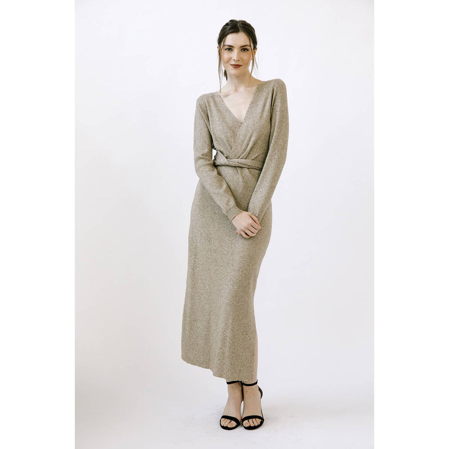 STORIA - HEATHERED KNIT MIDI DRESS