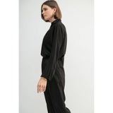 FUN2FUN - SATIN MOCK NECK BLOUSE