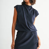 CRINKLED SATIN COWL NECK Blouse, Fun2Fun