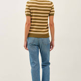 Be Cool - CLASSIC FIT STRIPED SHORT SLEEVE SWEATER TOP