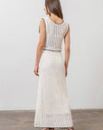 Moon River - CROCHET LADDER KNIT CONTRAST MIDI SKIRT