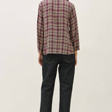 Be Cool - FLANNEL PLAID RUFFLE NECK BUTTON DOWN SHIRT
