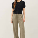 Be Cool - POINTELLE SHORT SLEEVE CARDIGAN