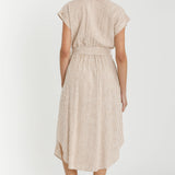 Be Cool - Striped Utility Style Shirt Dress with Waist Tie