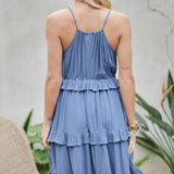 SOLID RUFFLE SLEEVELESS MINI DRESS, Davi & Dani