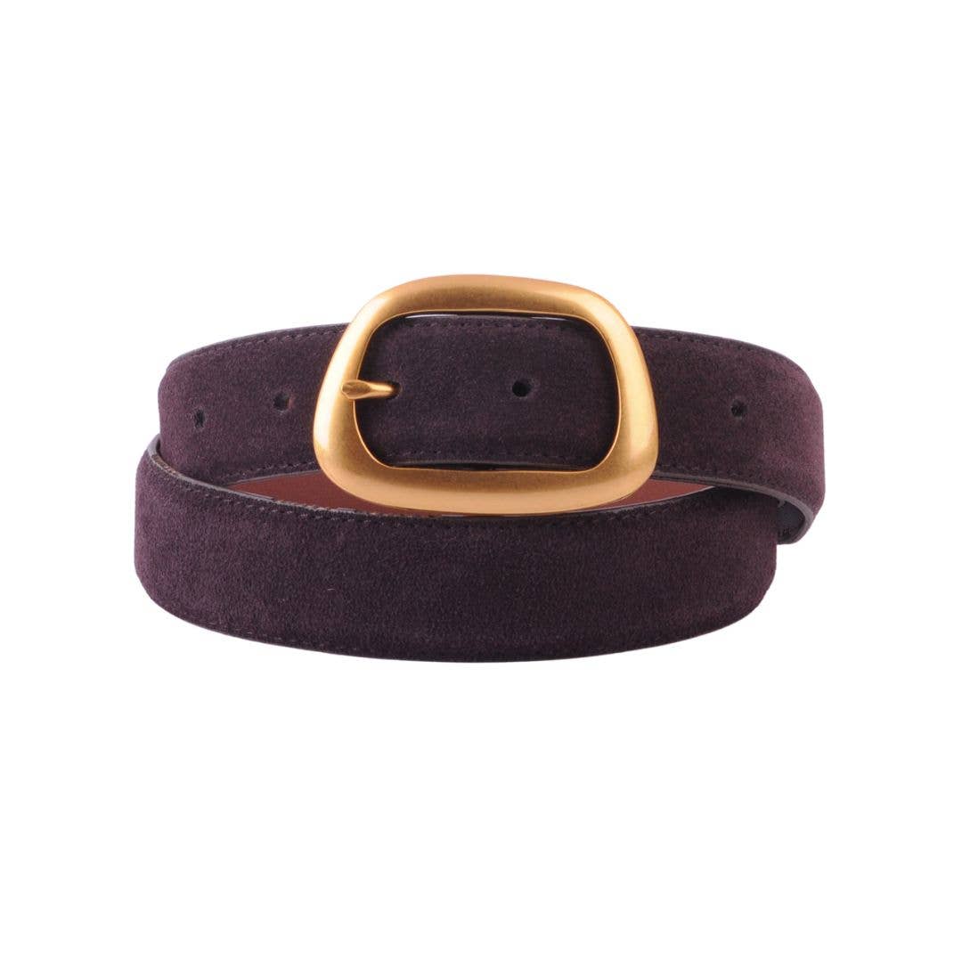 Most Wanted USA - Suede Belt with Organic Shape Buckle