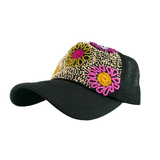 Lumily - Tulum Hand Embroidered Trucker Flower Hat - Mexico