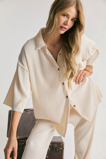 SOLID BUTTON DOWN TOP, Davi & Dani