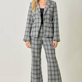 Mystree - Single Breasted Plaid Blazer