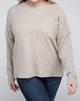 Ribbed Brushed Melange Sweater, Various Colors, Zenana