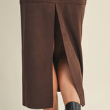 Mustard Seed - BACK SLIT SUEDE SKIRT