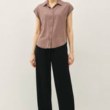 Be Cool - CLASSIC CUT CAPPED SLEEVE BUTTON UP TENCEL SHIRT