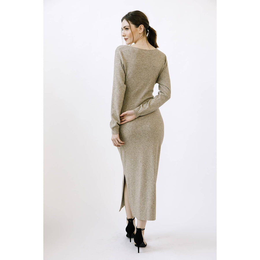 STORIA - HEATHERED KNIT MIDI DRESS