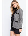 THML - Button Up Houndstooth Cardigan