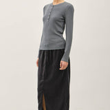 Be Cool - Modal Classic Ribbed Longsleeve Henley Basic Top