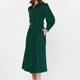 Current Air - Textured Jacquard Shirt Midi Dress