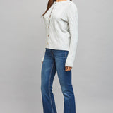 FATE - CABLE KNIT BUTTON CLOSURE CARDIGAN
