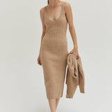Crescent  - Mave Brushed Ribbed Sweater Dress Two-piece Set