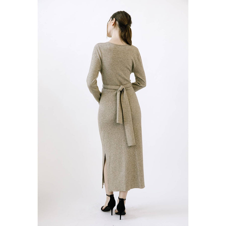 STORIA - HEATHERED KNIT MIDI DRESS