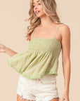 BiBi Fringed Hem Smocked Cami