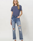 STRETCH BOYFRIEND JEANS W PAINT SPATTER DETAIL, Flying Monkey