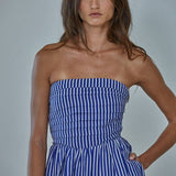 By Together - Striped Tube Strapless Flare Maxi Dress
