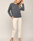 FATE - PEARL TRIM ROUND NECK SWEATER