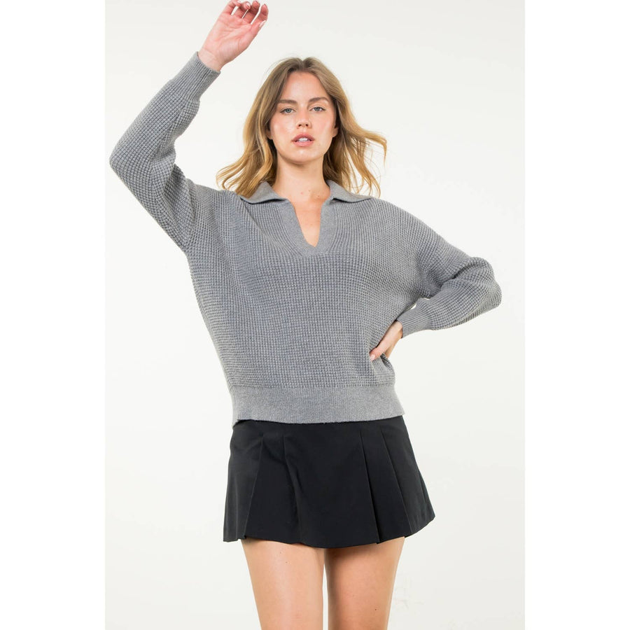 THML - Collared Knit Sweater