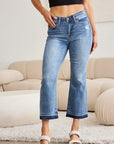 Judy Blue Full Size Release Hem Cropped Bootcut Jeans