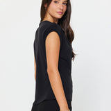 Current Air - Draped Cowl Neck Cap Sleeve Top